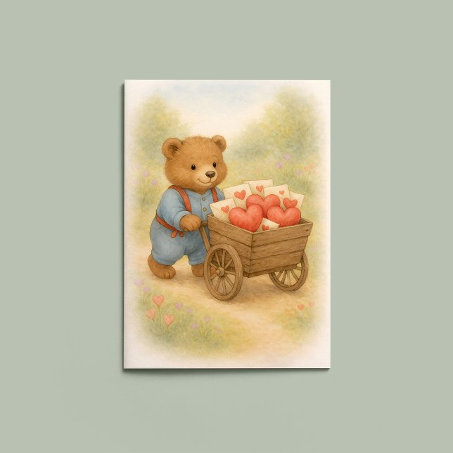 Sweet Bear Valentine Hearts | Whimsical Woodland  Card (Creator Uploaded)