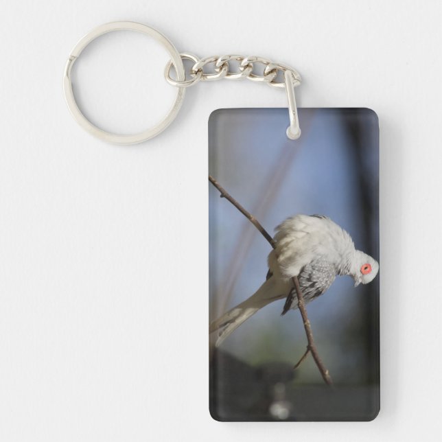 Sweet Beautiful Diamond Dove Key Ring (Front)
