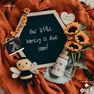 Sweet bee and sunflowers pregnancy announcement 