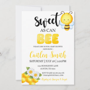 Sweet Bee Baby Shower Bumblebee Invitation
