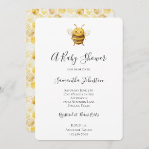 Sweet Bee Baby Shower  Invitation