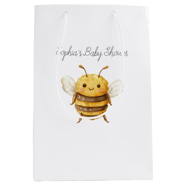 Sweet Bee Baby Shower Medium Gift Bag (Front)