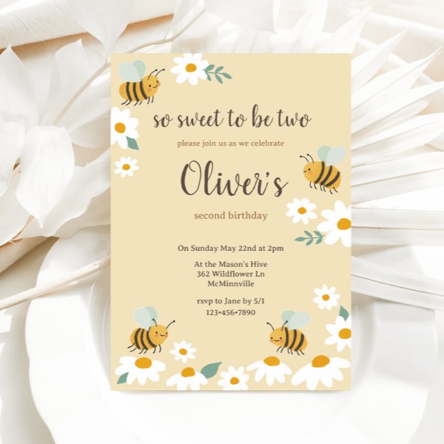Sweet Bee Birthday Invitation (Creator Uploaded)