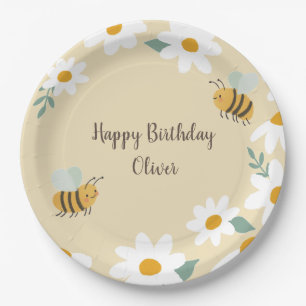 Sweet Bee Birthday Paper Plate