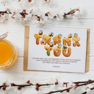 Sweet Bee Birthday Thank You Card