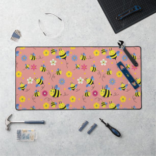 Sweet Bee Blossom Garden Desk Mat