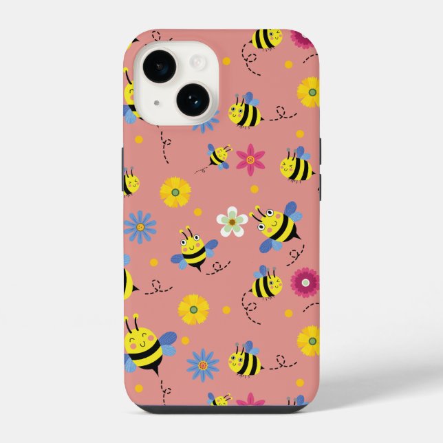Sweet Bee Blossom Garden iPhone Case (Back)