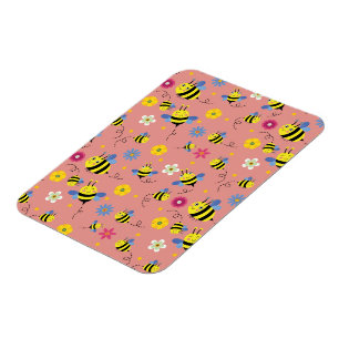 Sweet Bee Blossom Garden Magnet