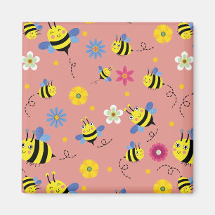 Sweet Bee Blossom Garden Magnet