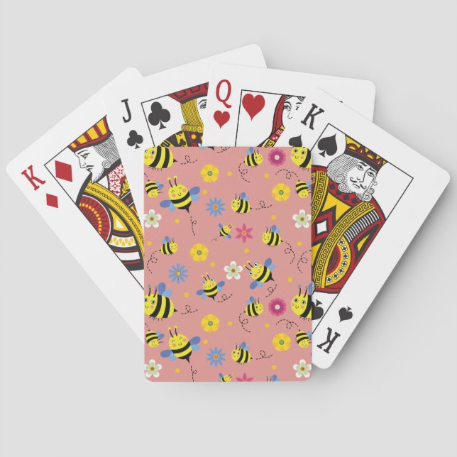 Sweet Bee Blossom Garden Playing Cards (Back)