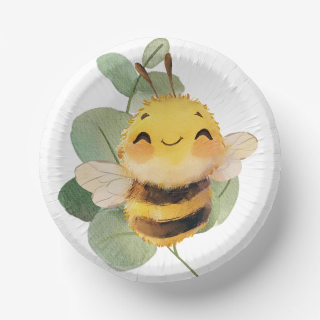 Sweet Bee Bowl Paper Plate (Front)