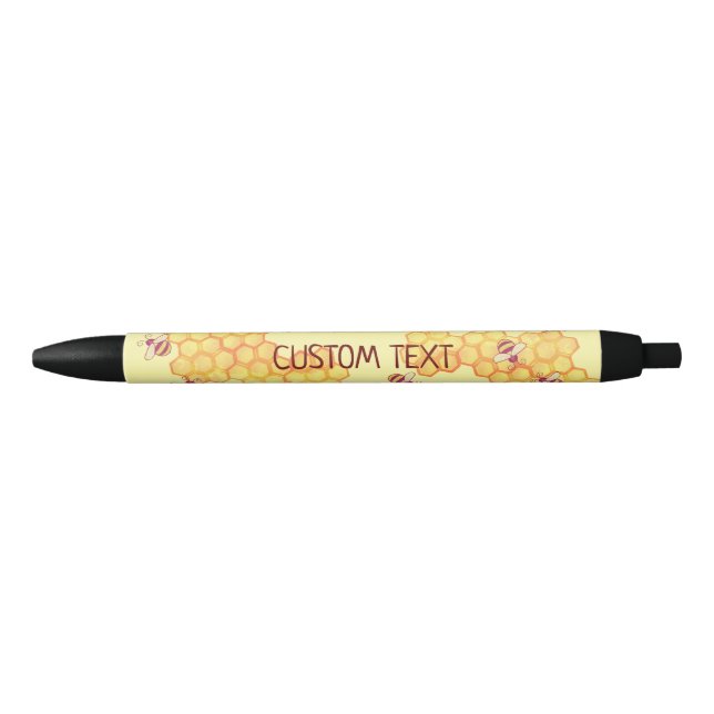 Sweet Bee Honeycomb Black Ink Pen (Front)