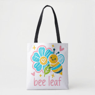 Sweet "Bee Leaf Whimsical Bee, Thank-you gifts Tote Bag