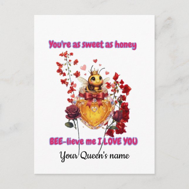 Sweet BEE mine-BEE lieve me i love you Postcard (Front)