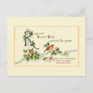 Sweet Bells Vintage Christmas Postcard