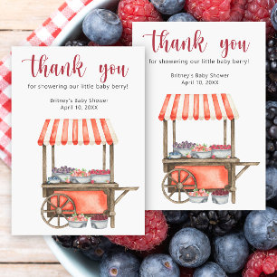 Sweet berries baby shower - thank you card