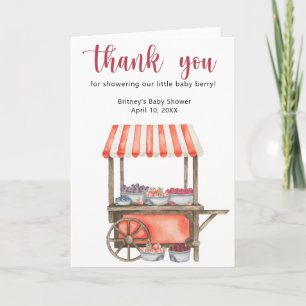 Sweet berries baby shower - thank you card
