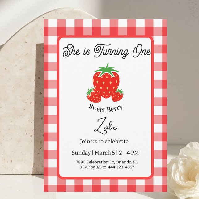 Sweet Berry Birthday Invitation Birthday Card (Creator Uploaded)