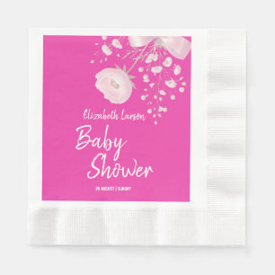 Sweet Berry Color Wild Flower Baby Shower Napkin