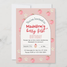 Sweet Berry First Birthday Invitation