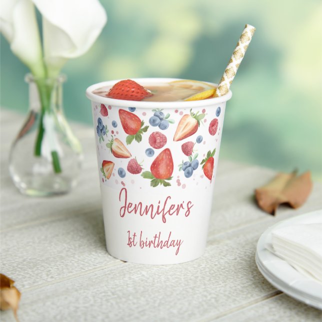 Sweet Berry First Birthday  Paper Cups (Insitu)