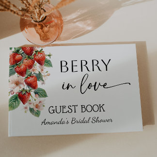 Sweet Berry in Love Strawberry Bridal Shower Guest Book