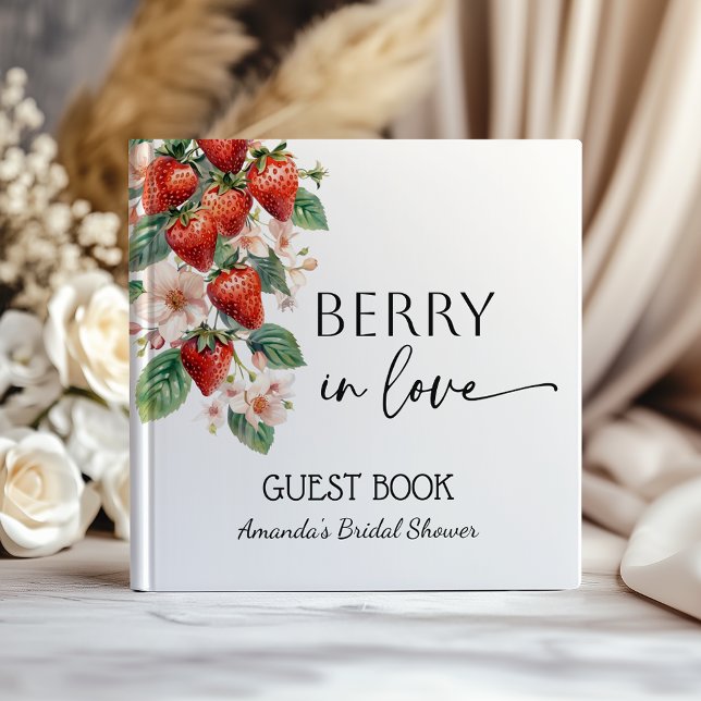 Sweet Berry in Love Strawberry Bridal Shower Guest Book (Creator Uploaded)