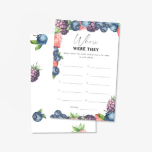 Sweet berry - Where were they bridal shower game