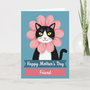 Sweet Bicolored Cat Day Card