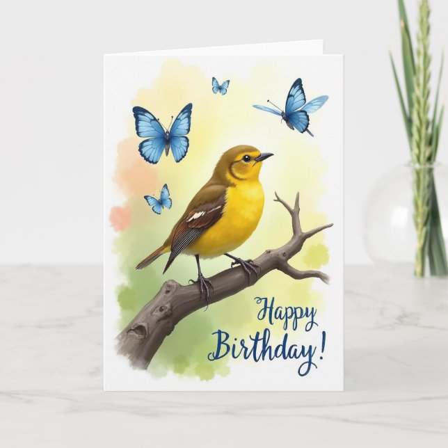 Sweet Bird Birthday Card (Front)