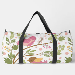 Sweet Bird on a Branch Illustration Duffle Bag