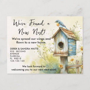 Sweet Birdhouse New Home Announcement Postcard