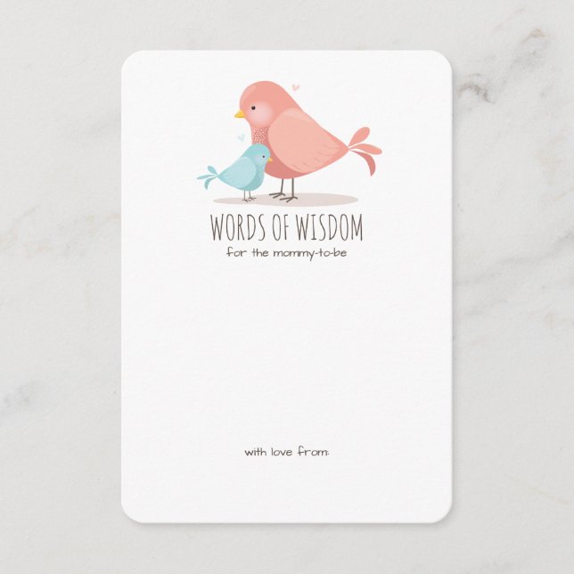 Sweet Birdie Baby Boy New Mum Advice Insert (Front)