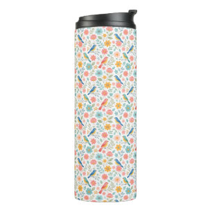 Sweet Birds and Spring Pastel Flowers Thermal Tumbler