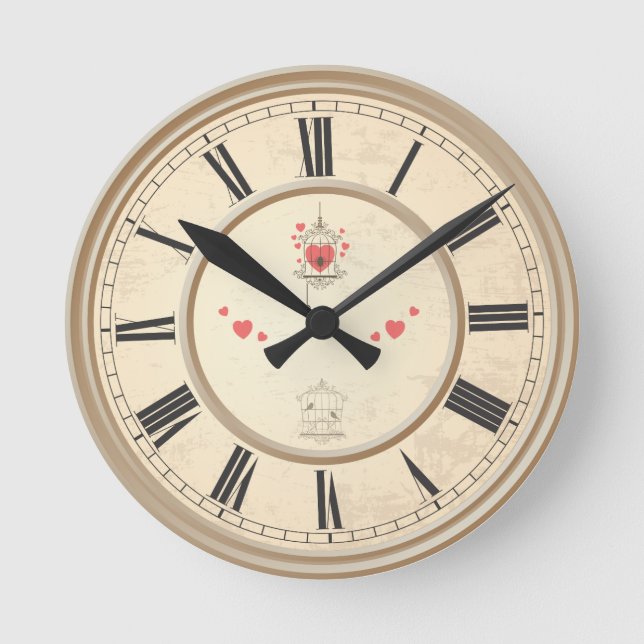 Sweet birds spring in your home round clock (Front)