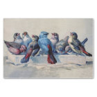 Sweet Birds with blue and red feathers watercolor 