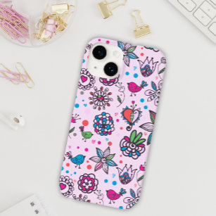 Sweet Birdsong Floral Pink iPhone Case