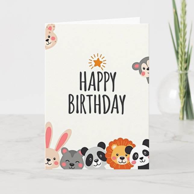 Sweet Birthday Animals Card (Front)
