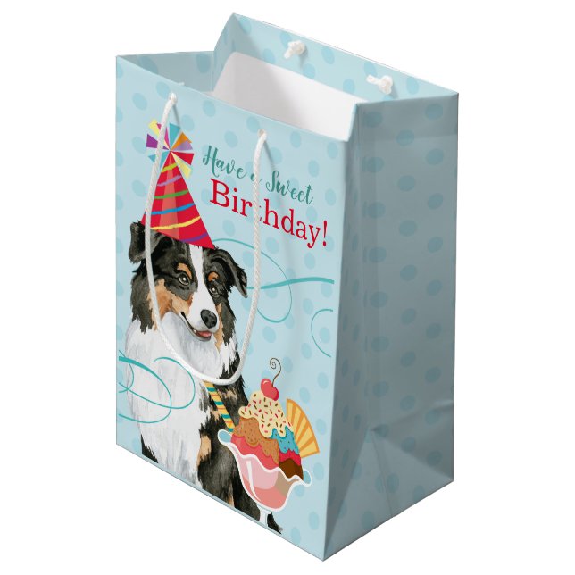 Sweet Birthday Aussie Medium Gift Bag (Front Angled)