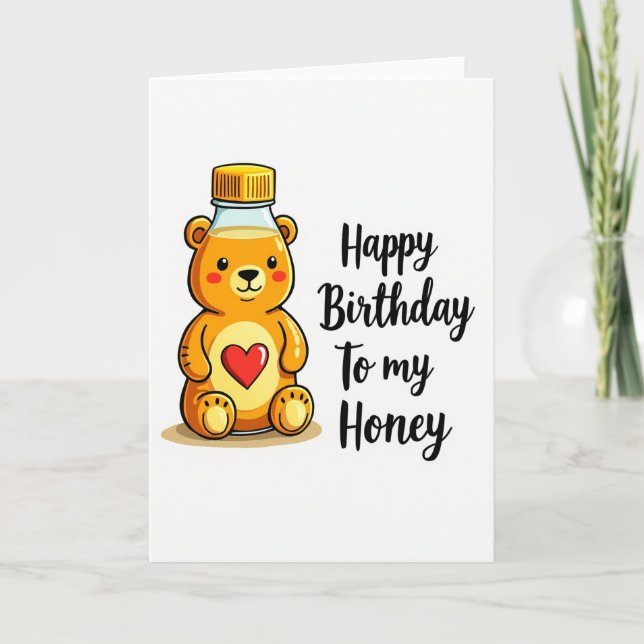 Sweet Birthday Bear Art Card (Front)