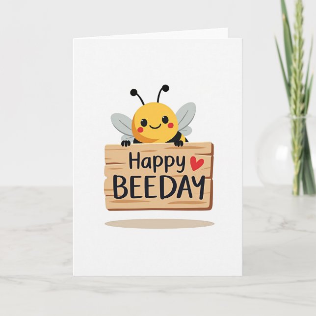 Sweet Birthday Bee Card (Front)