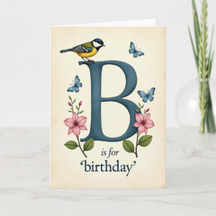 Sweet Birthday Bird Letter B Card