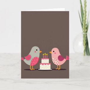 Sweet Birthday Birds Cake Card