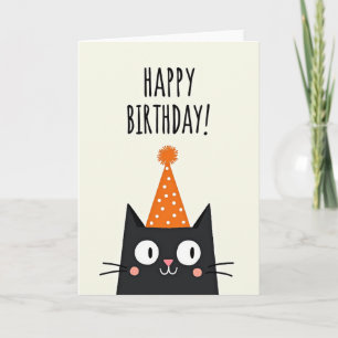 Sweet Birthday Black Cat Card