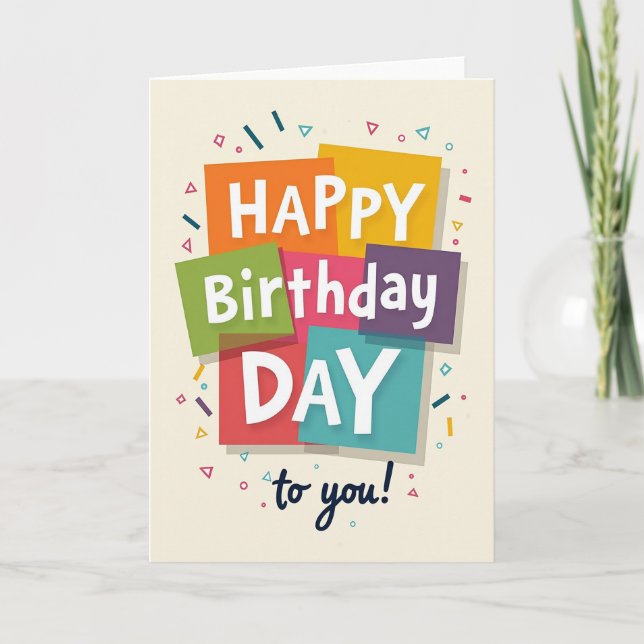 Sweet Birthday Block Design Card (Front)