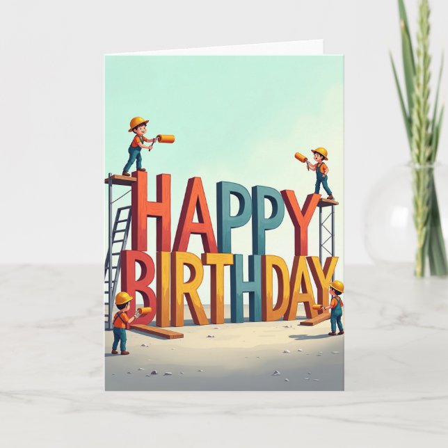 Sweet Birthday Block Letter Card (Front)