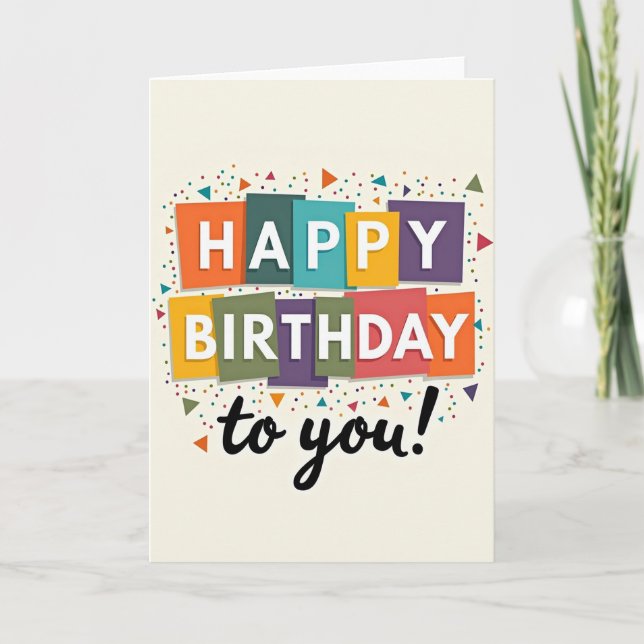 Sweet Birthday Blocks Card (Front)