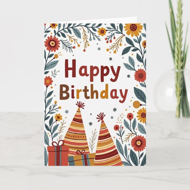 Sweet Birthday Botanical Card (Front)