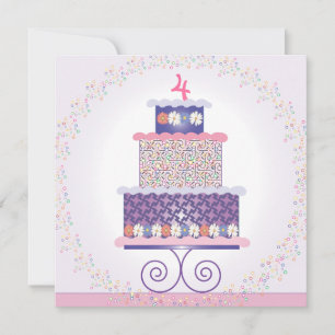 Sweet Birthday Cake Birthday Party Invitation