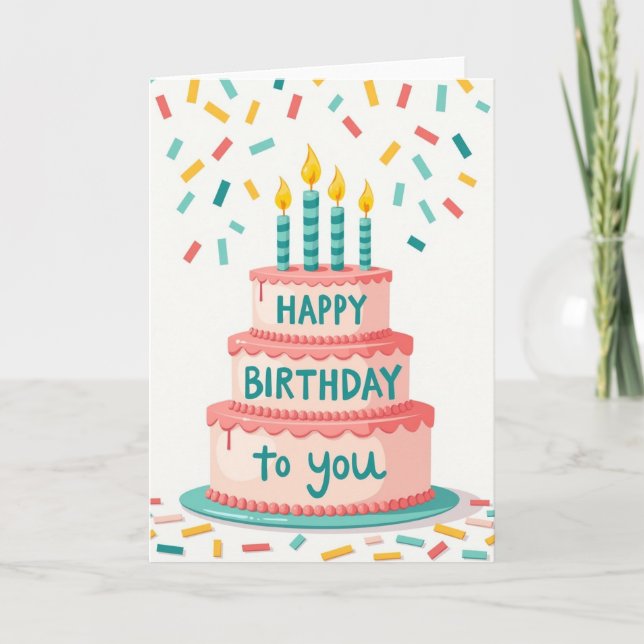 Sweet Birthday Cake Flames Card (Front)